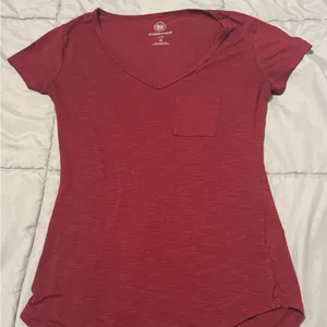 SO Women's Short Sleeve V-Neck Tee- Deep Red (XS) thumbnail 1