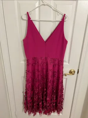 Dress The Population Darleen V-Neck 3D Floral Appliqué Midi Dress Size XXL thumbnail 10
