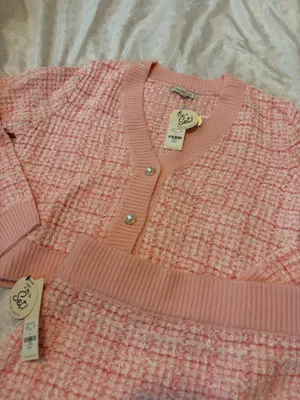 Francesca's NWT Lara Tweed Plaid cardigan and Mini Skirt set thumbnail 6
