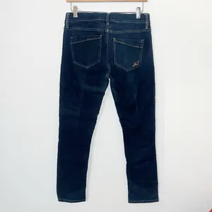 Express MidRise dark wash double button cropped legging jeans thumbnail 5