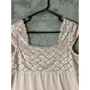 Vintage Y2K Pink Lace Tank Top Medium Coquette Romantic Soft Girl Twee Dainty thumbnail 2