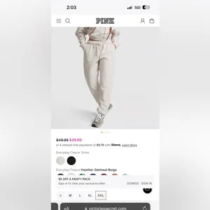 New - PINK EVERYDAY‎ FLEECE HIGH-WAIST GYM PANTS thumbnail 6