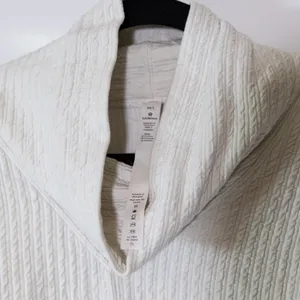 Lululemon Women's Retreat Yourself Textured Knit Pullover Hoodie Sweater Ivory thumbnail 2