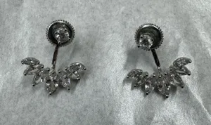 Cubic Zirconia Dangle Earrings in Silver thumbnail 1