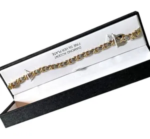 Unbranded XO Link Bracelet Women 7.5 Gold Diamond Accent 18K Gold‎ Over Silver thumbnail 1