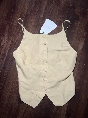 NWT Onia Air Linen High Neck Top Size 10 thumbnail 2