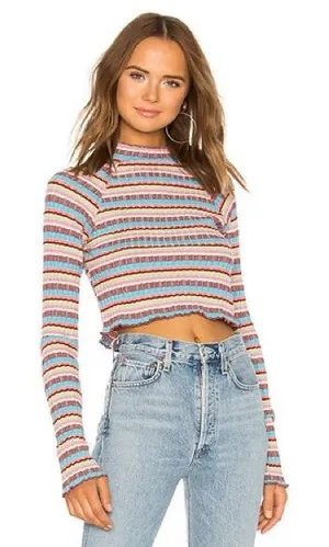 Free‎ People Mirror Tee in Blue size small thumbnail 1
