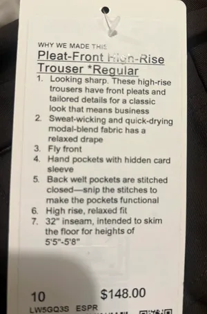 Pleat-Front High Rise Trouser *Regular thumbnail 7