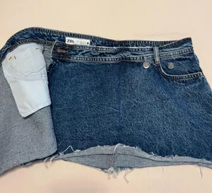 Zara Wrap Jean Skirt thumbnail 6