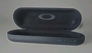 Oakley Eyewear Glass Case Faux Leather Hard Clamshell Hinged Black Sunglasses thumbnail 1