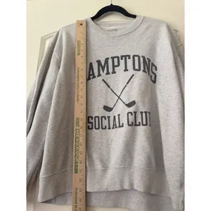 Abercrombie & Fitch Womens Hamptons Social Club Graphic Sweatshirt Gray Medium thumbnail 2
