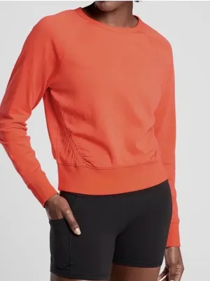Athleta‎ Orange Sundown Puckered Sweatshirt thumbnail 1