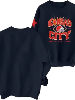 Kansas City Football Sweatshirt Blue Size Medium thumbnail 5