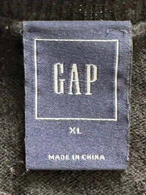 GAP Black wool blend Button-Up Long Sleeve Crew Cardigan, size XL minimalist thumbnail 4