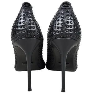 Guess Womens Sabalie Black Studded Leather Pointed Toe Stiletto Pumps Heels 8.5 thumbnail 3