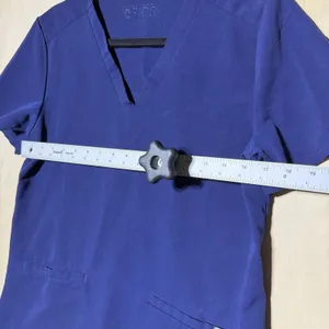 FIGS Womens Small Navy Blue Scrub Top Medical Healthcare Stretch V Neck‎ thumbnail 6