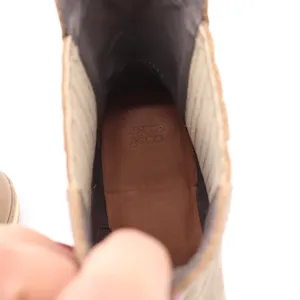 Frye and Co. Boots Womens 8.5 Odessa Chelsea Taupe Wood Heel Platform NEW thumbnail 6
