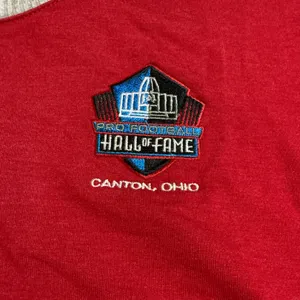 Antigua Pro Football Hall of Fame Top Womens L Red Gray Scrimmage Long Sleeve thumbnail 2