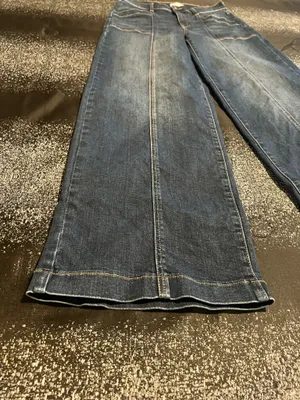 Womens 28" Evereve Front Seam High Waisted Wide Leg Jeans-Dark Wash thumbnail 8