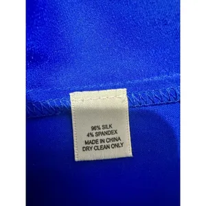 Piamita Cobalt Blue Silk Pajama Blouse with Red Piping - Size‎ XS thumbnail 7