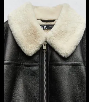 Zara Nwt Double Faced Jacket With Faux Fur thumbnail 13