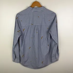 Scotch‎ & Soda Striped Star Embroidered Button Down Shirt Medium Blue Preppy thumbnail 5