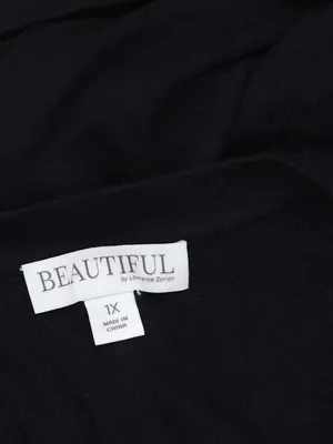 Beautiful By Lawrence Zarian Wrap Front Belted Cardigan A661722 Black 1X thumbnail 3