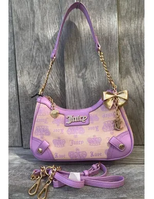 Vintage Juicy Couture Shoulder Bag with Gold Bow Charm thumbnail 3