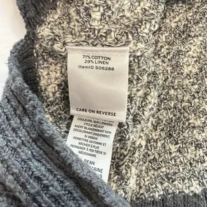 LL Bean Marled Gray Crew Neck Linen Blend Ragg Pullover‎ Tunic Sweater LARGE thumbnail 11