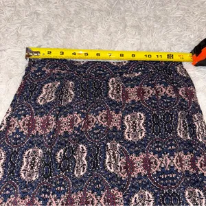 Abercrombie & Fitch Paisley Aztec Boho Crop Wide Leg Pull On‎ Pants Blue medium thumbnail 5