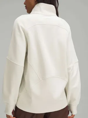 Lululemon Womens Fleece Zip Up Jacket Bone/Off White Xs/S Square Tag thumbnail 2