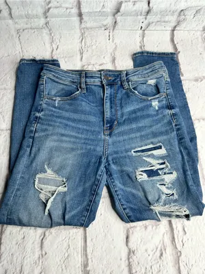 American eagle outfitters super hi-rise jegging crop jeans size 12 thumbnail 2