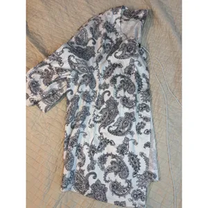Sag Harbor Woman Paisley Open Front Jacket White Navy Blue 3X U94604SK1 thumbnail 4
