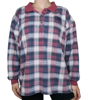 Vintage 90s Paris Sports Club Plaid Polo Shirt thumbnail 1