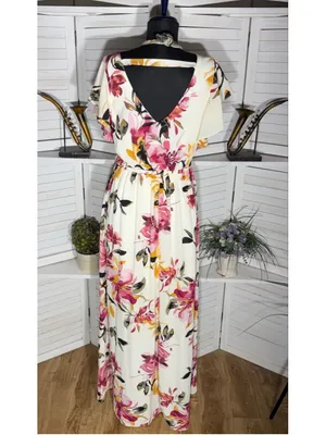 IZ Byer Y2K dress maxi floral boho short sleeve fairy whimsical cottage Derby L thumbnail 2