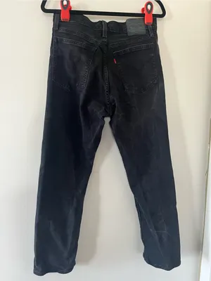 Levi's Black Wedgie Straight High Rise Jeans 30 Button Fly 90s Model Off Duty thumbnail 3