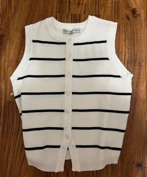 Madden Girl sleeveless striped sweater vest thumbnail 1