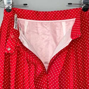 Vintage Skirt Size 6 Red White Polka Dot Accordian Pleat Pin Up Rockabilly Retro thumbnail 7