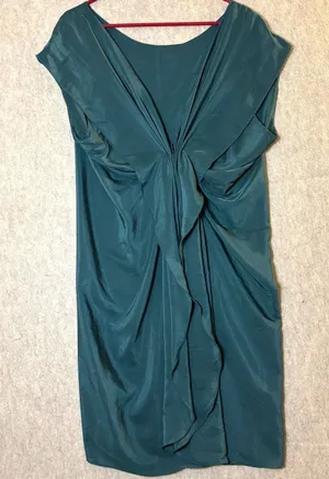 M.S.S.P. Max Studio Speciality Products XL Emerald Green Ruched Draped Dress NWT thumbnail 1