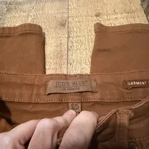 Judy Blue Women's Brown Denim High Rise Wide Leg Jeans Sz 1/25 Baggy 90s Stretch thumbnail 3