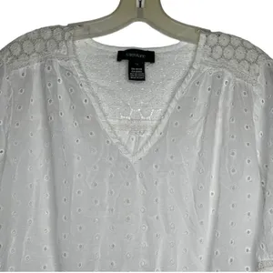 Karen Kane White Cotton Blouse thumbnail 2