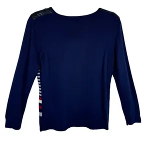 Orly Striped Nautical Sweater‎ Womens Medium Blue thumbnail 2