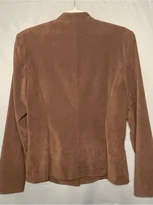 VTG 90s Amanda Smith Faux Suede Minimalist Jacket Brown Size 8 ~ Excellent thumbnail 8