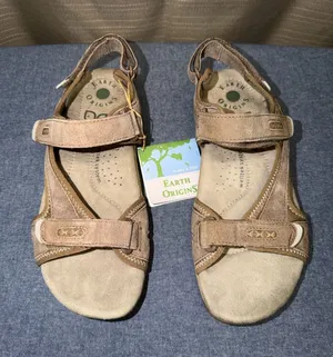 Earth Origins Tan Suede Adjustable Strap Sandals thumbnail 1