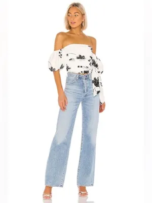 House of Harlow 1960 x REVOLVE Leya Embroidered Top in White & Black thumbnail 11