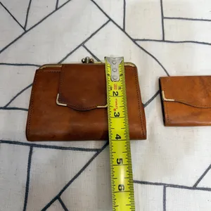 Cobbler Wallet and‎ Key Case Set OS Brown Vintage Full Grain Leather Kiss-Lock thumbnail 9