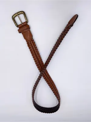 Vintage 90s Leather Woven Braided Belt Women's Size 6/8 Bohemian Western Cowgirl thumbnail 6