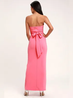 Lulus Own the Night Pink Strapless Maxi Dress Size Small thumbnail 2