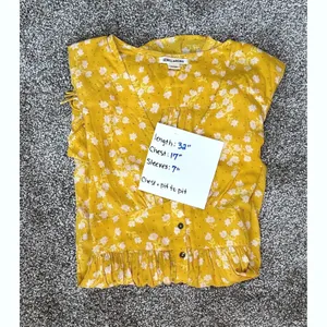 Billabong Twirl Twist Women's XS Mustard Yellow‎ Floral Button Down Mini Dress thumbnail 7
