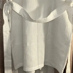 NWT Turquas Size L White Waffle Knit Robe thumbnail 11